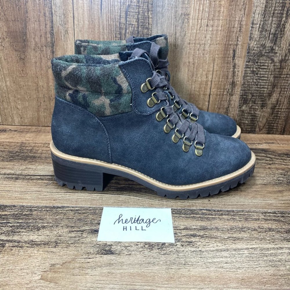 True Craft Black Nubuck/Camo Mintey Womens Hiking Boot Size 7.5 M